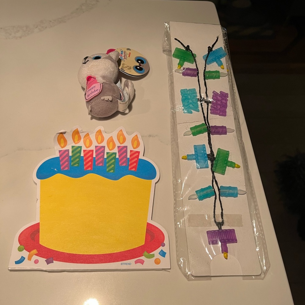 NWT birthday bundle! Necklace, keychain and notepad. Great gift!